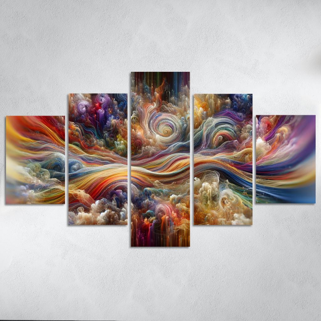 Timeless Threads of Memory 5 Piece HD Canvas Wall Art-Original Frame