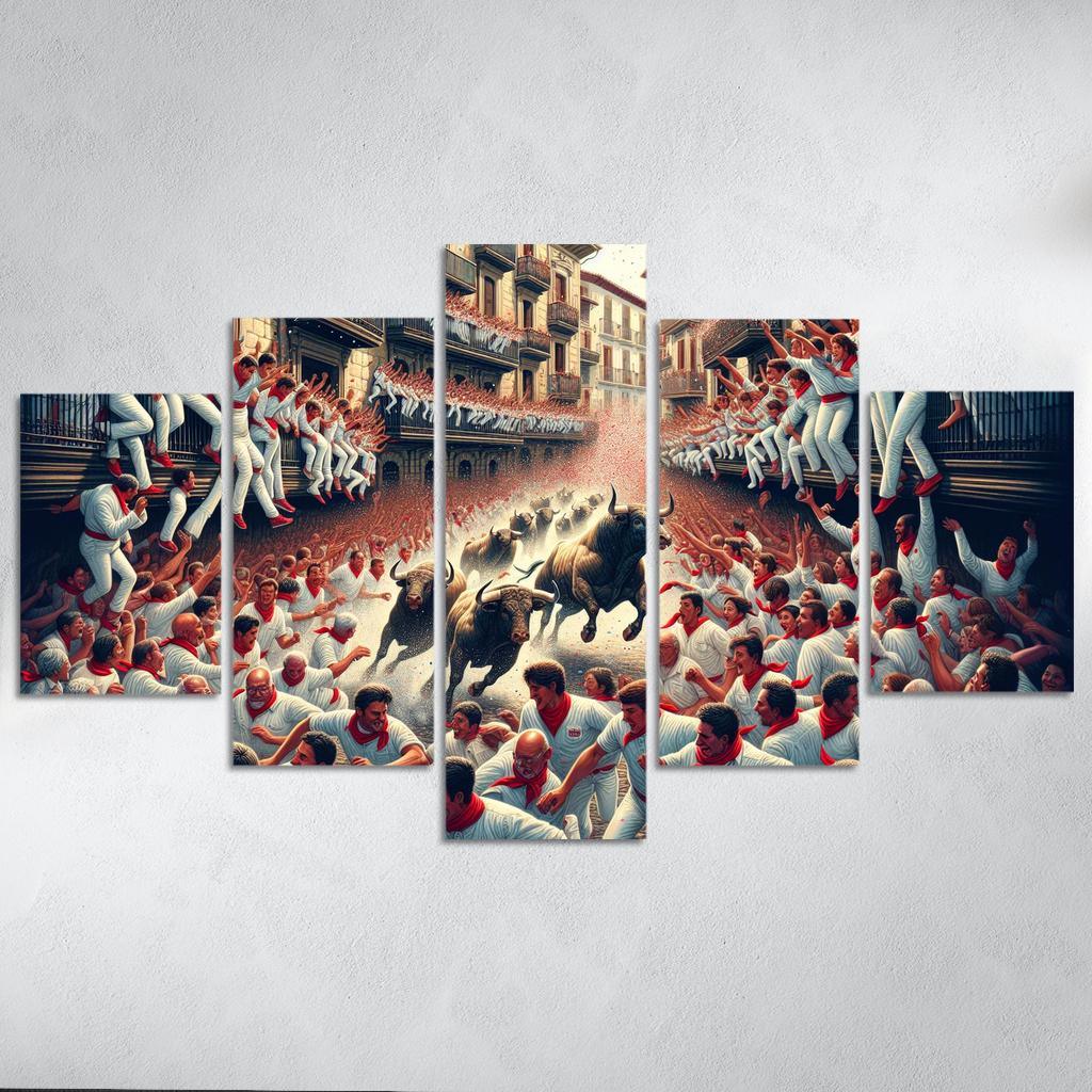 San Fermin Festival - Pamplona Spain Canvas Paintings Frame