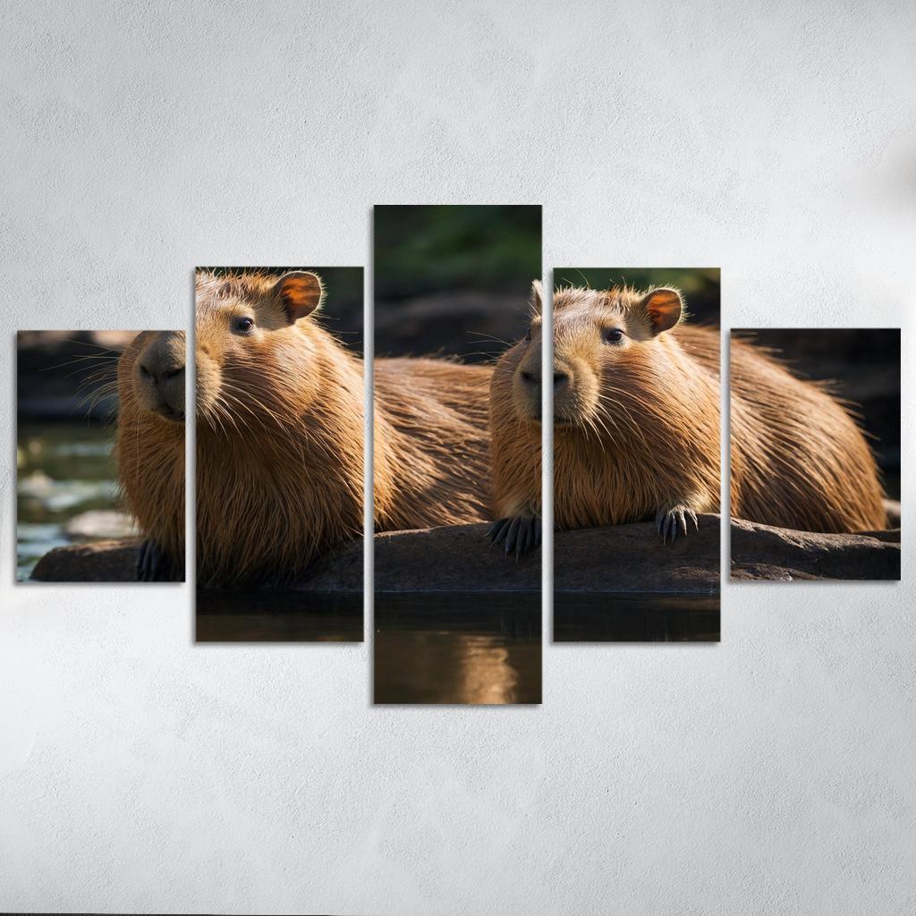 The Curious Capybara The World's Largest Rodent Custom Paintings Frame