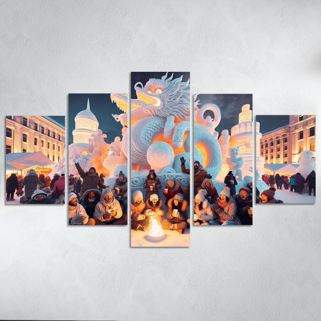 Sapporo Snow Festival Canvas Paintings Frame