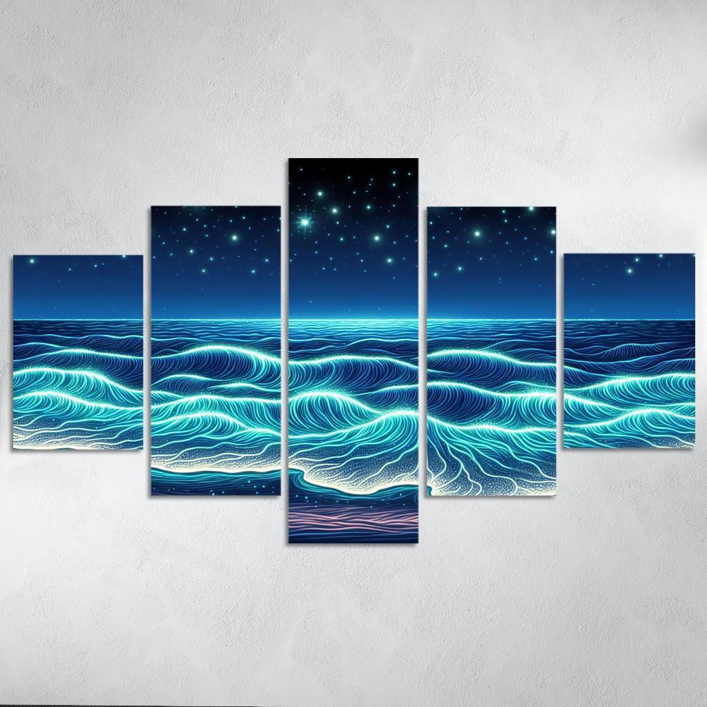 Glowing Waters Nighttime Enchantment Custom Paintings Frame