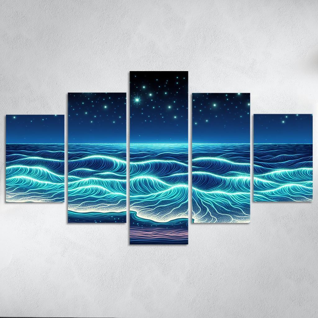 Glowing Waters Nighttime Enchantment Custom Paintings Frame