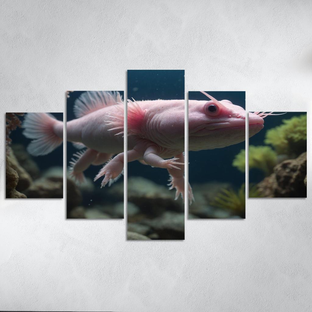 The Enigmatic Axolotl The Eternal Juvenile Oil Paintings Frame