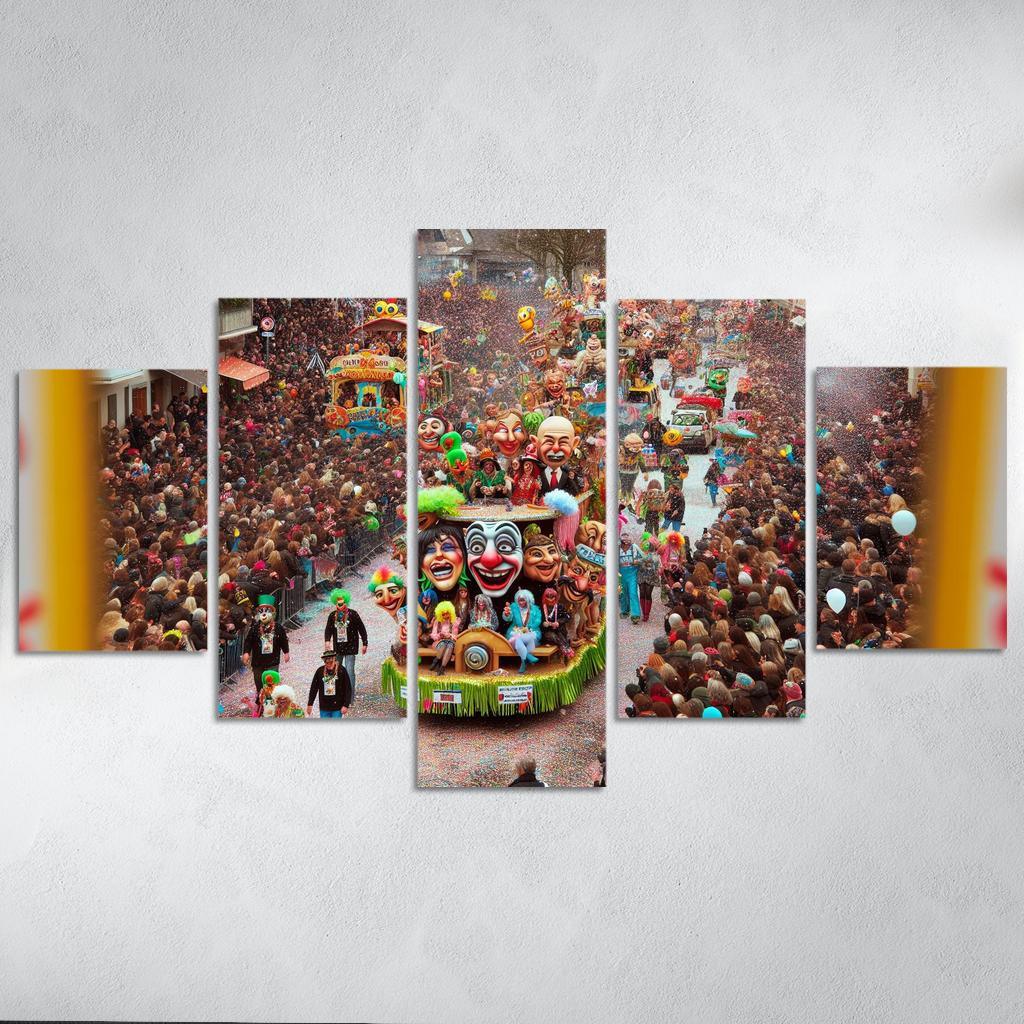 Carnival Of Aalst Canvas Paintings Frame