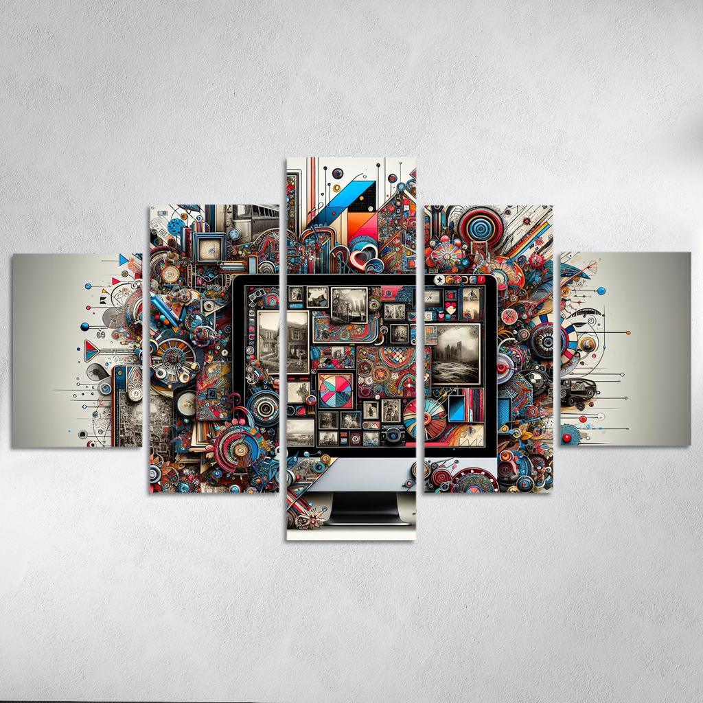 Digital Scrapbooking Preserving Memories Creatively 5 Piece HD Canvas Wall Art-Original Frame