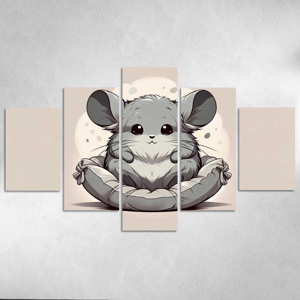 Cheerful Chinchilla - Cuddle Buddy Framed Paintings