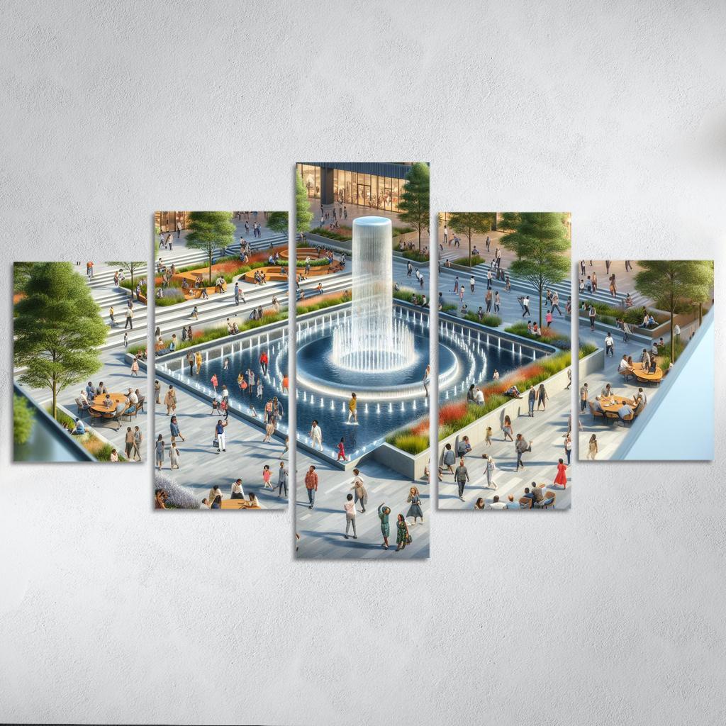 Dynamic Urban Water Features Custom Paintings Frame