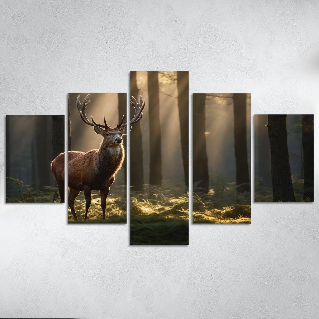 The Noble Red Deer Majestic Creature Of The Forest Oil Paintings Frame