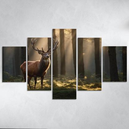 The Noble Red Deer Majestic Creature Of The Forest Oil Paintings Frame