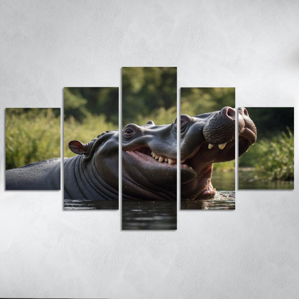 The Imposing Hippopotamus The River Giant Framed Paintings