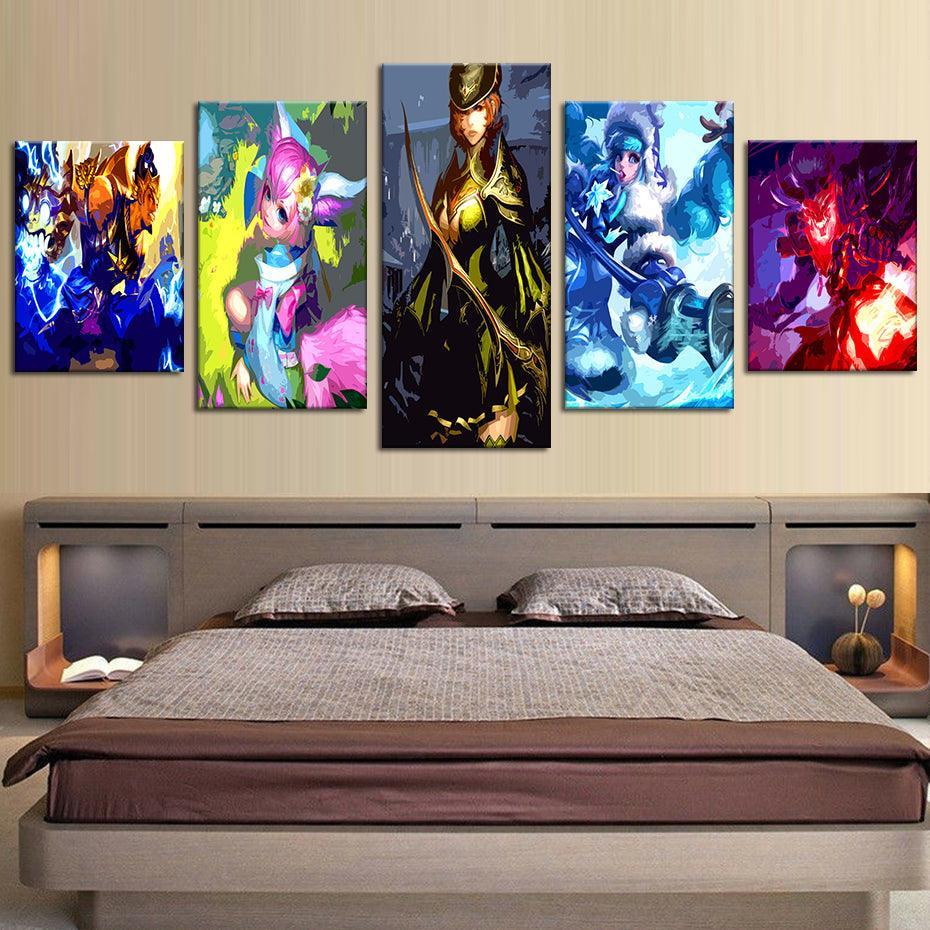 Mobile Legends 5 Piece HD Multi Panel Canvas Wall Art Frame-Original Frame