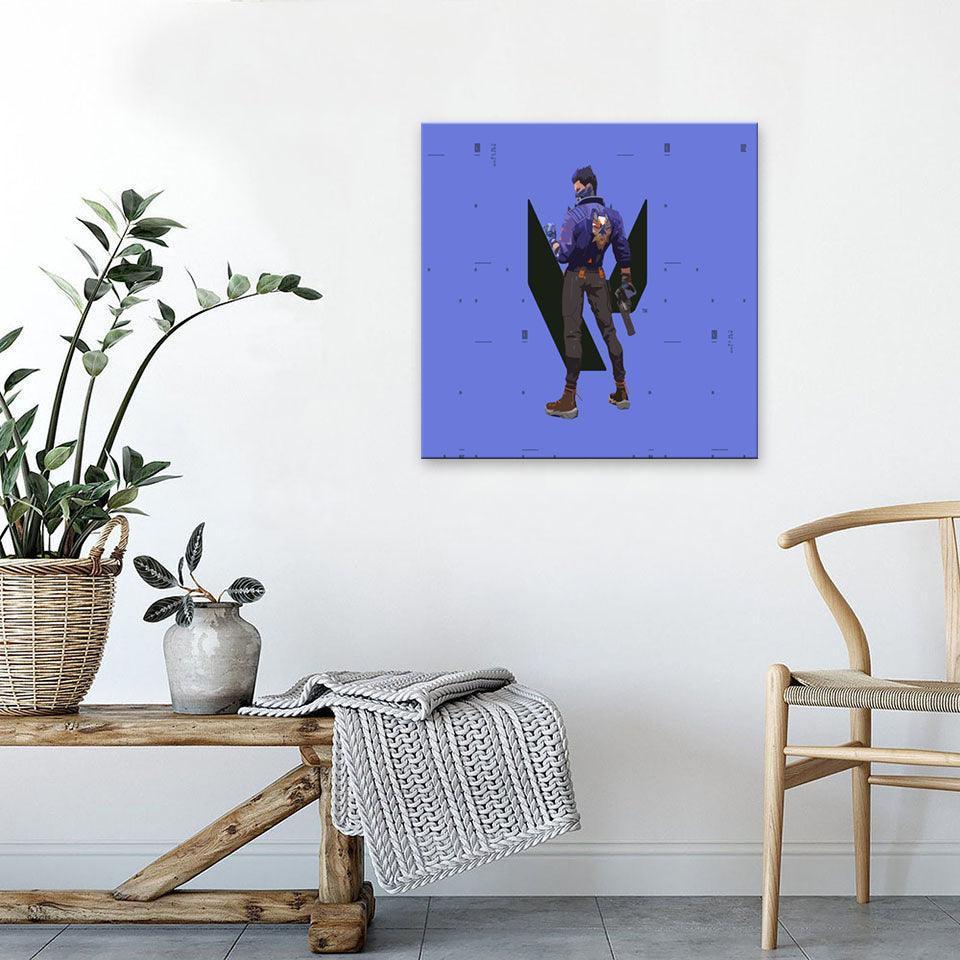 Blue Fortnite Cartoon 1 Piece HD Multi Panel Canvas Wall Art Frame-Original Frame