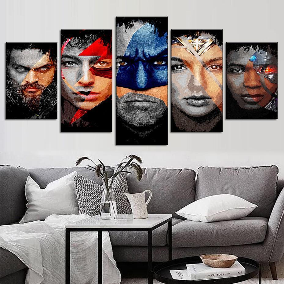 Movies Characters 5 Piece HD Multi Panel Canvas Wall Art Frame-Original Frame