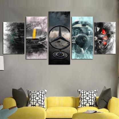 Automotive Elegance Five-Panel Art Set-Original Frame