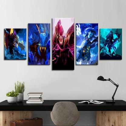 DOTA 5 Piece HD Multi Panel Canvas Wall Art Frame-Original Frame