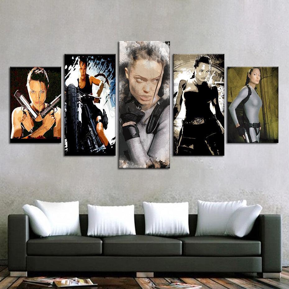 Tomb Raider 5 Piece HD Multi Panel Canvas Wall Art Frame-Original Frame