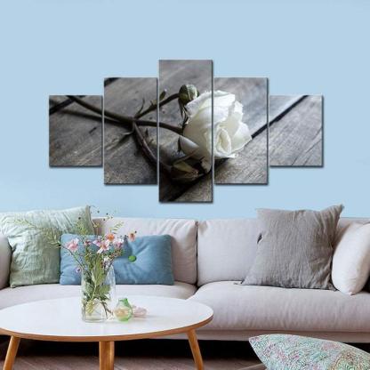 5 Pieces Floral Canvas Prints Wall Art Set-Original Frame