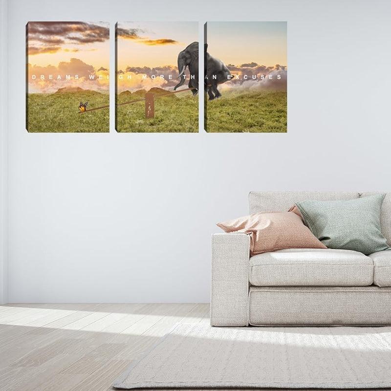 Inspirational Wall Art Canvas Set For Motivation And Success-Original Frame