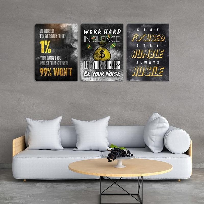 Inspirational Wall Art Canvas Set For Motivation And Success-Original Frame