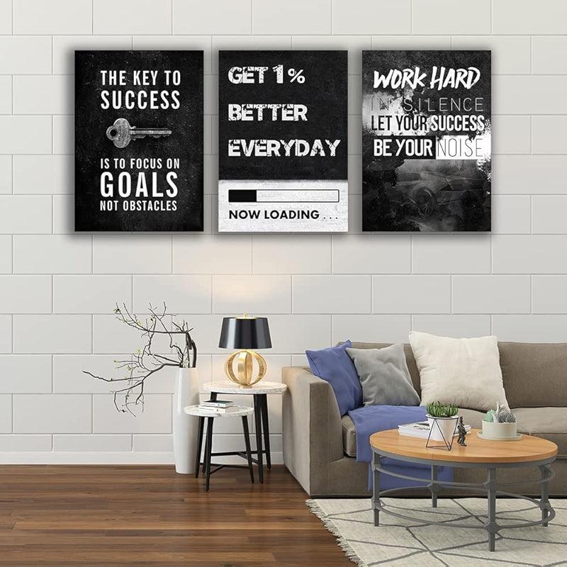Inspirational Wall Art Canvas Set For Motivation And Success-Original Frame