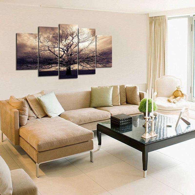 Majestic Oak Tree Canvas Wall Art Set-Original Frame
