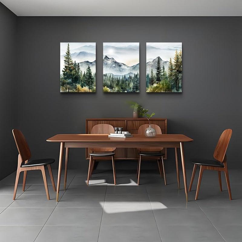 Abstract Mountain Forest Landscapes Canvas Wall Art Set-Original Frame