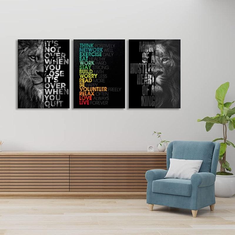 Inspirational Wall Art Canvas Set For Motivation And Success-Original Frame