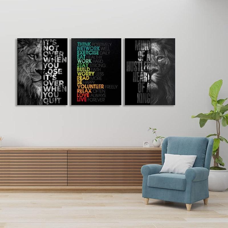 Inspirational Wall Art Canvas Set For Motivation And Success-Original Frame