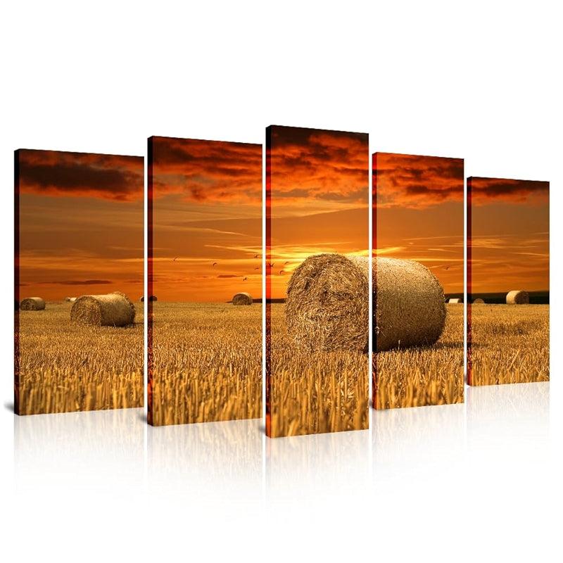 Large Canvas Art Set Featuring Autumn Landscape Wall Decor-Original Frame