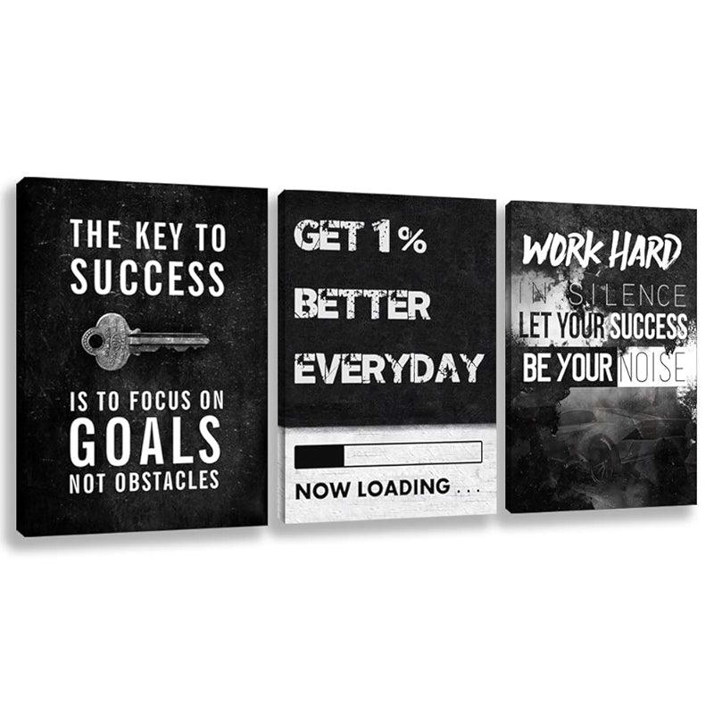 Inspirational Wall Art Canvas Set For Motivation And Success-Original Frame