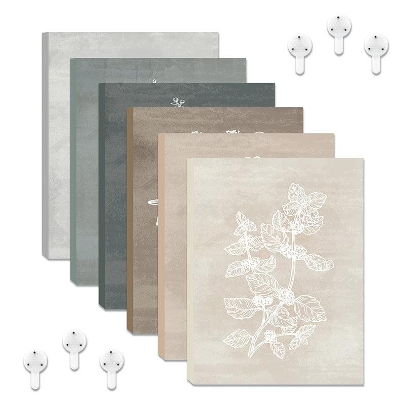 Neutral Botanical Plant Canvas Art Set Of Six-Original Frame