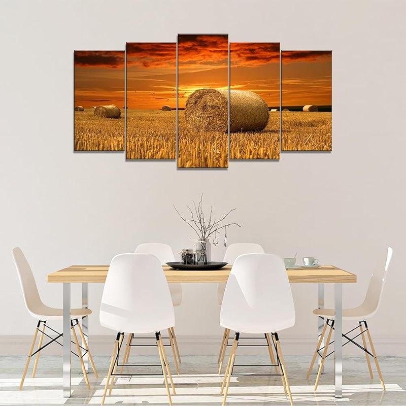 Large Canvas Art Set Featuring Autumn Landscape Wall Decor-Original Frame