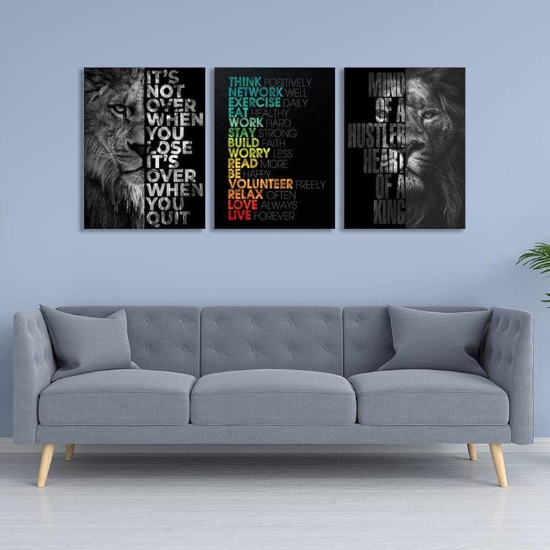 Inspirational Wall Art Canvas Set For Motivation And Success-Original Frame