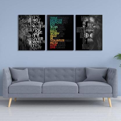 Inspirational Wall Art Canvas Set For Motivation And Success-Original Frame