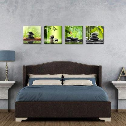 4 Piece Coastal Seaside Canvas Art Set-Original Frame