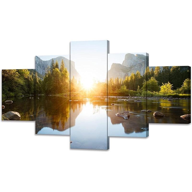Mountain Grand Teton Canvas Paintings Posters-Original Frame