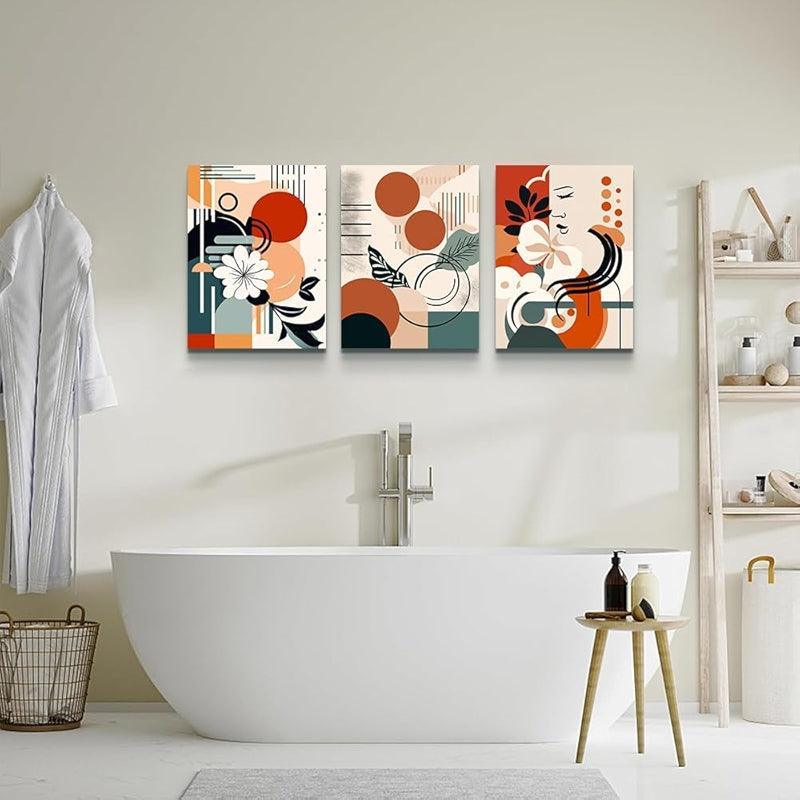 Abstract Mountain Forest Landscapes Canvas Wall Art Set-Original Frame