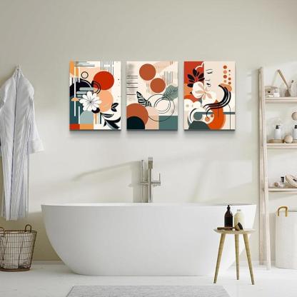 Abstract Mountain Forest Landscapes Canvas Wall Art Set-Original Frame