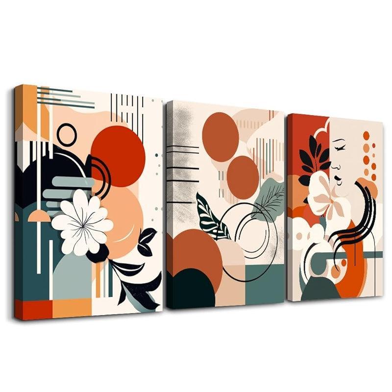 Abstract Mountain Forest Landscapes Canvas Wall Art Set-Original Frame