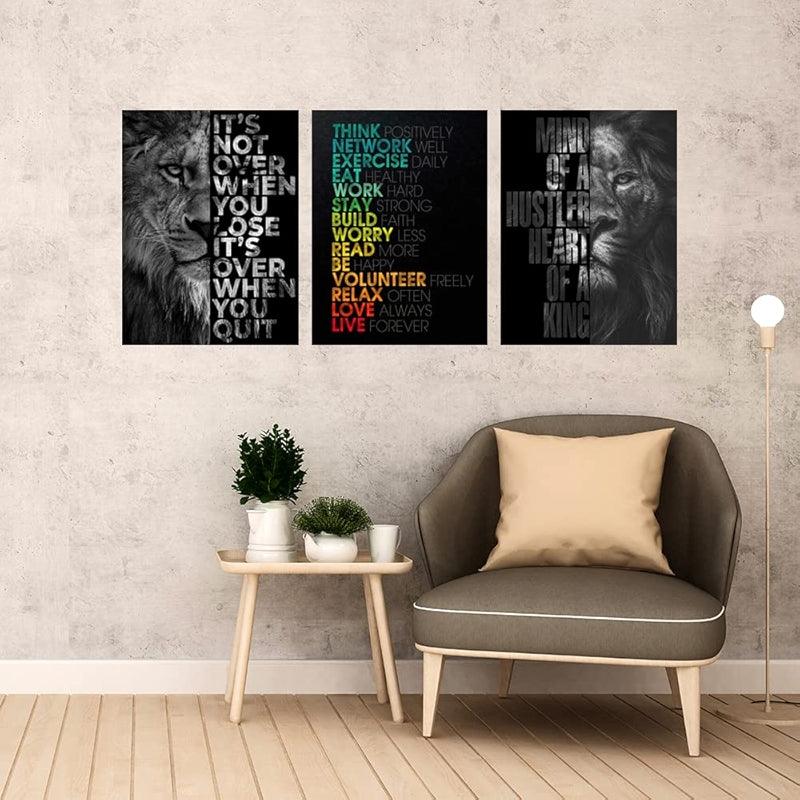 Inspirational Wall Art Canvas Set For Motivation And Success-Original Frame