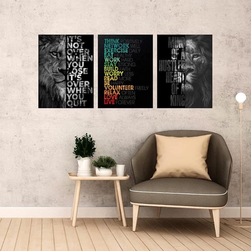 Inspirational Wall Art Canvas Set For Motivation And Success-Original Frame