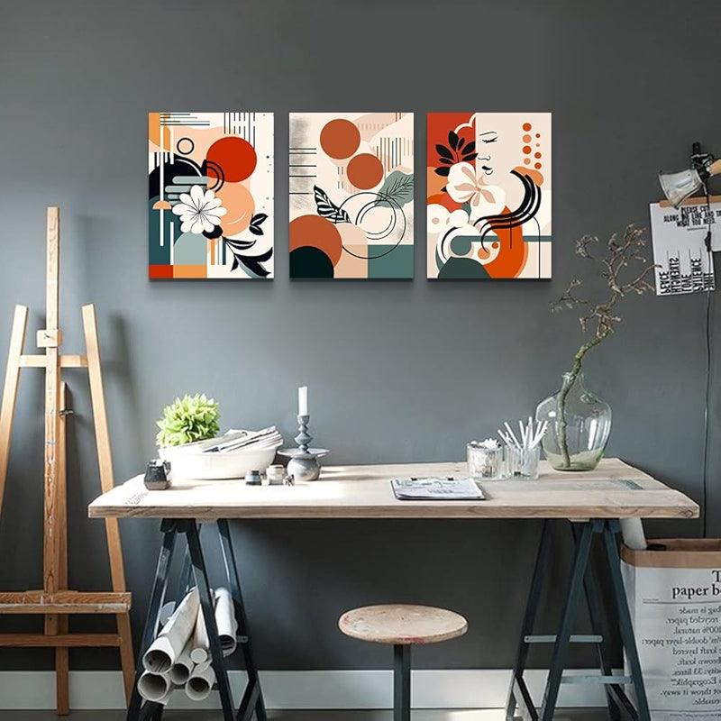 Abstract Mountain Forest Landscapes Canvas Wall Art Set-Original Frame