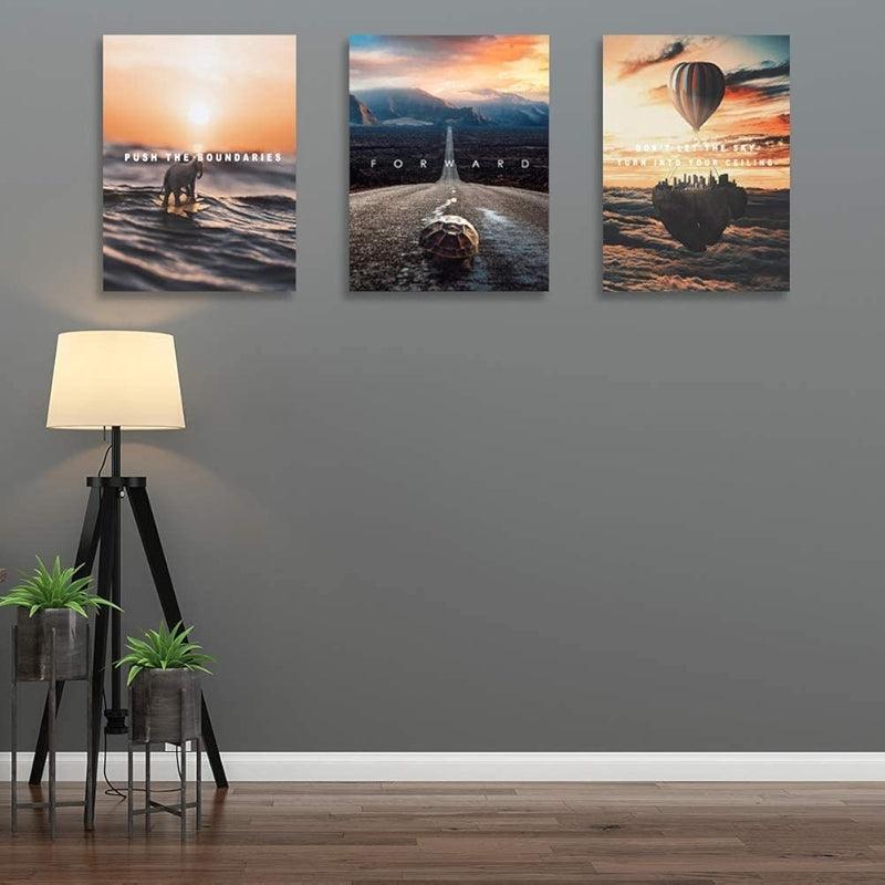 Inspirational Wall Art Canvas Set For Motivation And Success-Original Frame