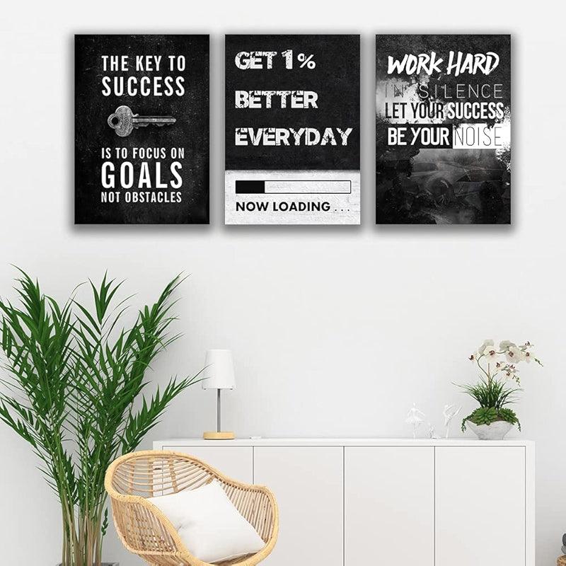 Inspirational Wall Art Canvas Set For Motivation And Success-Original Frame