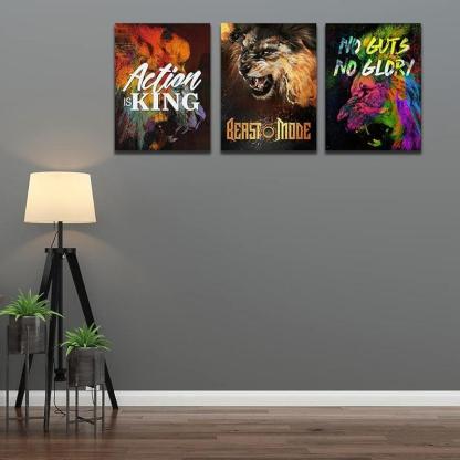 Inspirational Wall Art Canvas Set For Motivation And Success-Original Frame