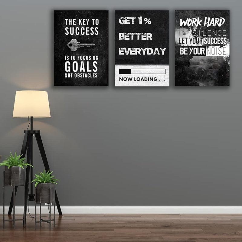 Inspirational Wall Art Canvas Set For Motivation And Success-Original Frame