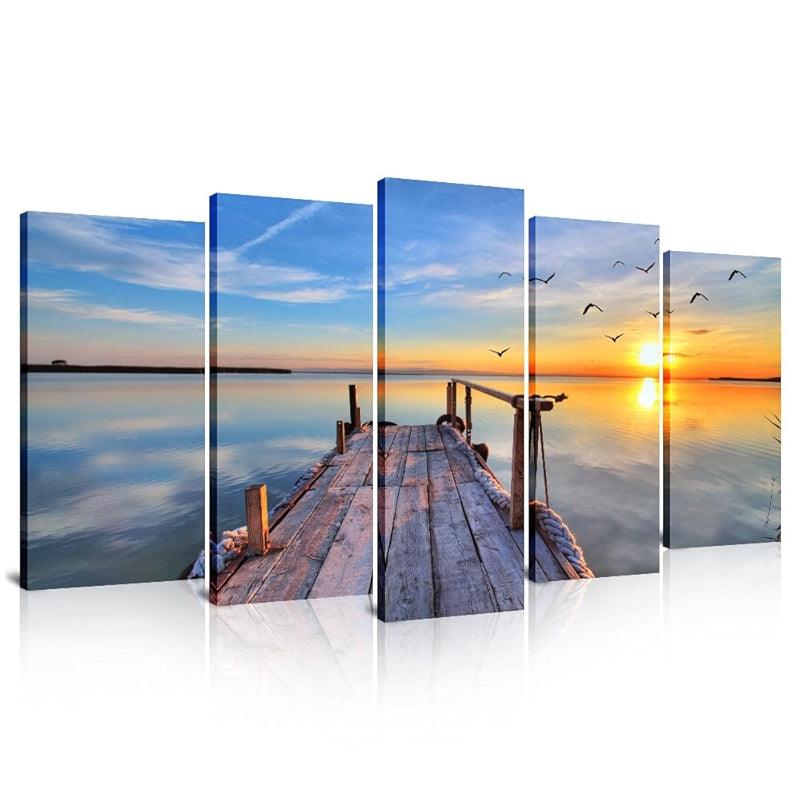 Large Canvas Art Set Featuring Autumn Landscape Wall Decor-Original Frame