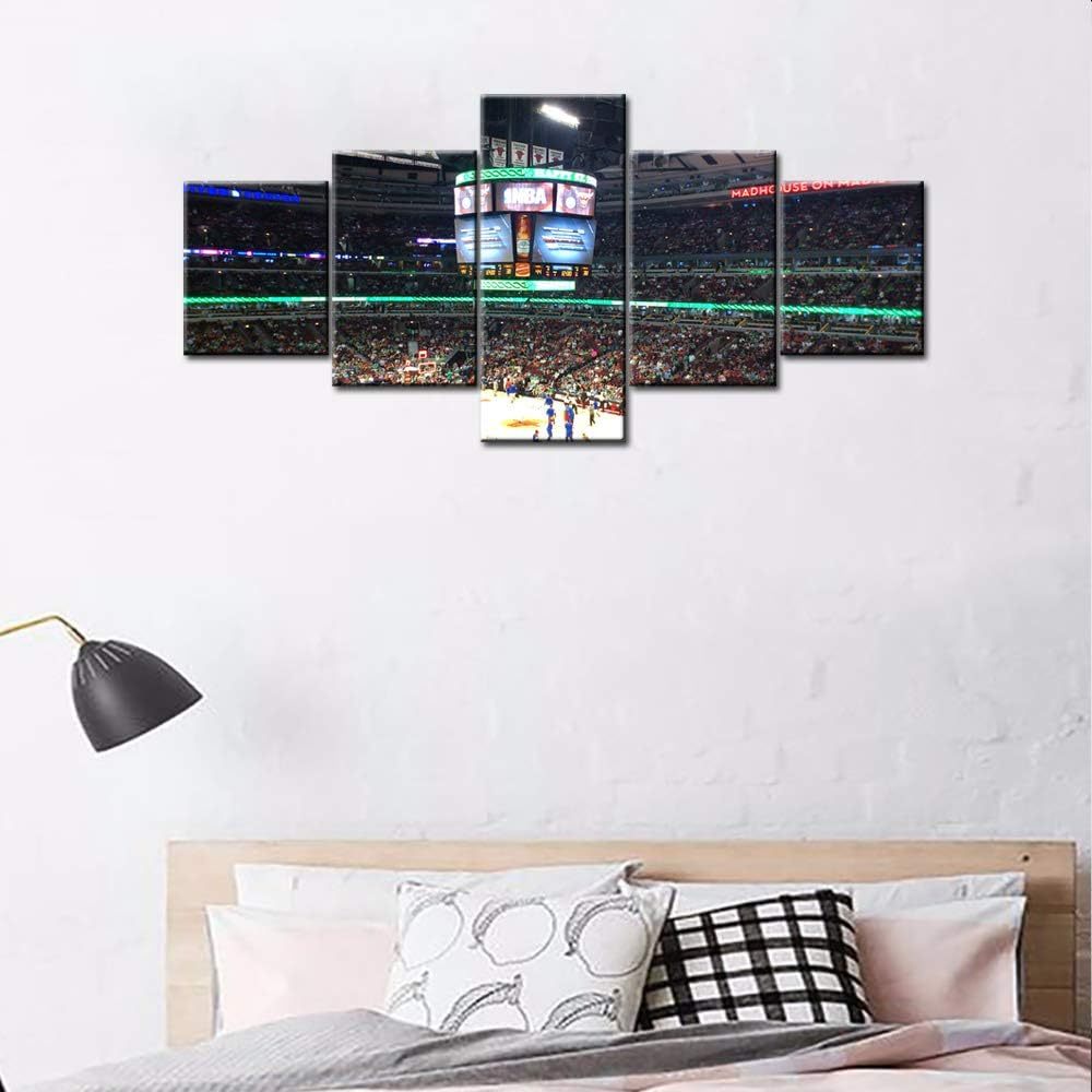  5 Piece Canvas Wall Art Of Basketball Arena Sports Room