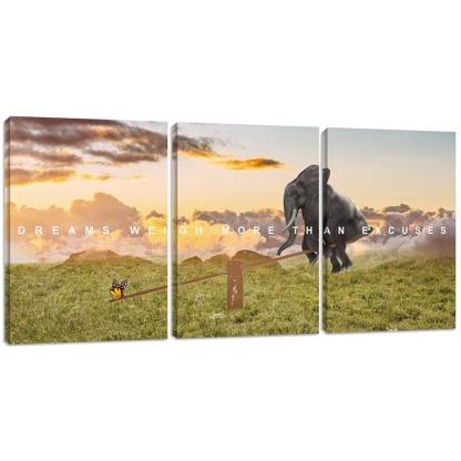 Inspirational Wall Art Canvas Set For Motivation And Success-Original Frame