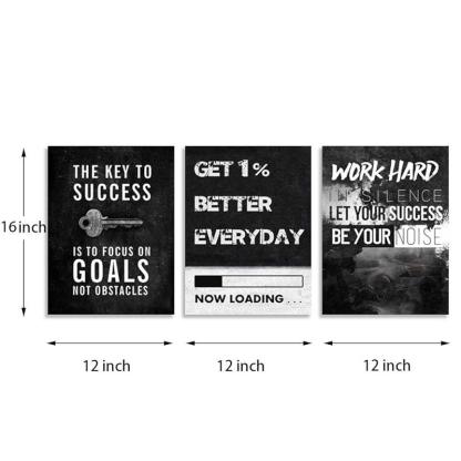 Inspirational Wall Art Canvas Set For Motivation And Success-Original Frame